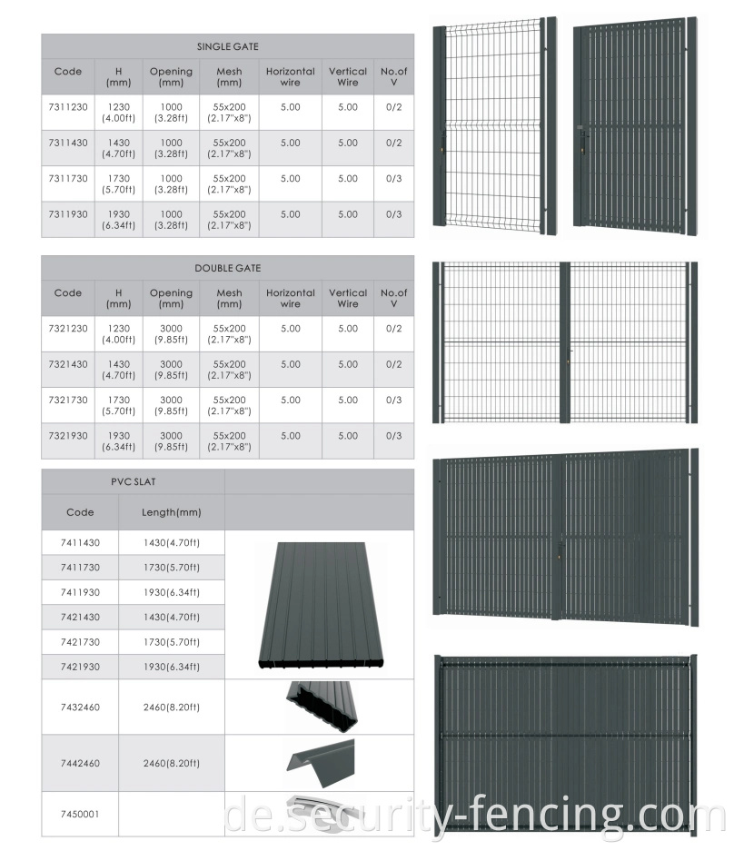 Neue Design für Privatsphäre und Eisentore mit PVC Slat für den Innenhofgarten